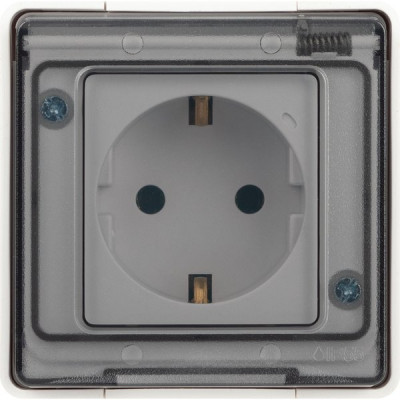 Розетка о/у 2P+E 16A, IP55, со шторками, с крышкой, ЭРА Эксперт [11-2501-01][8] белый