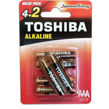Батарейка Toshiba AAA LR03 Alkaline [BL6/72] [TH LR03/6BL]
