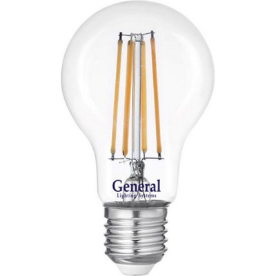 Лампа LED E27/A60 груша, 15W, FILAMENT, 6500K, 1350Лм, GL [GLDEN-A60S-15-230-E27-6500]
