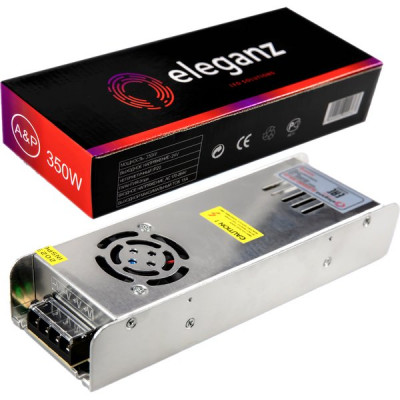 Блок питания 24V 350W, IP20, металл решетка узкий, кулер [ELEGANZ-350-24]