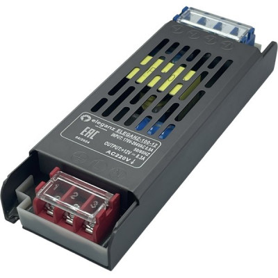 Блок питания 12V 100W, IP44, металл решетка узкий, 140*48*23, PRO SILVER [ELEGANZ-100-12]
