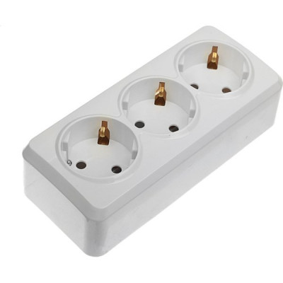 Розетка о/у 3x2P+Е 16А, SmartBuy Юпитер [SBE-03w-16-S3-Z] белый