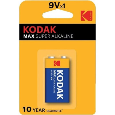 Батарейка Kodak 9V 6LR61 MAX Super Alkaline [BL1/10] [KD 6LR61/1BL MAX]
