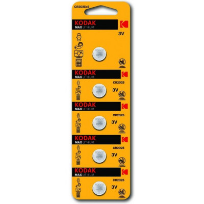 Батарейка Kodak CR2025 MAX Lithium [BL5/60] [KD CR2025/5BL]