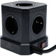 Сетевой фильтр  2м, 5 розеток, 10А/2500Вт, 3x1, 4хUSB, Cablexpert Tower [TWR-5-U4-B-2] чёрный