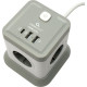 Сетевой фильтр  2м, 4 розетки, 10А/2500Вт, 3x1, 3хUSB+Type-C, Cablexpert Tower [TWR-4-CU2-W-2] белый