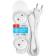 Удлинитель  1.5м 3 розетки б/з, 10А/2200Вт, ПВС 2х1, Smartbuy New [SBE-10-3-1.5m-N] белый