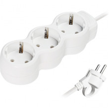 Удлинитель  7м 3 розетки с/з, 16А/3500Вт, ПВС 3х1, SmartBuy New [SBE-16-3-07m-Z] белый