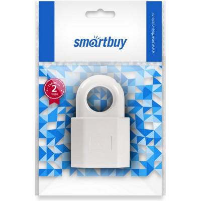 Розетка переносная без заземления,  6А, под плоскую вилку с кольцом, SmartBuy [SBE-2.5-S10-w] белый