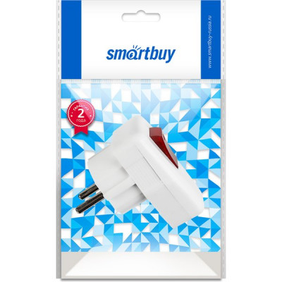 Вилка с заземлением угловая с выключателем 16А, Smartbuy [SBE-16-P12-w] белый