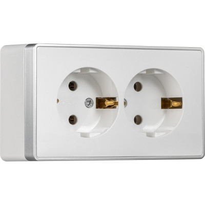 Розетка о/у 2x2P+E 16А, SmartBuy 