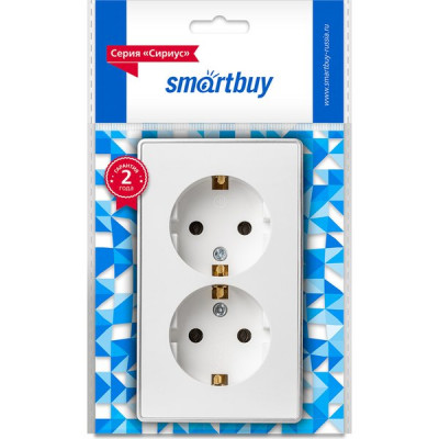 Розетка о/у 2x2P+E 16А, SmartBuy 