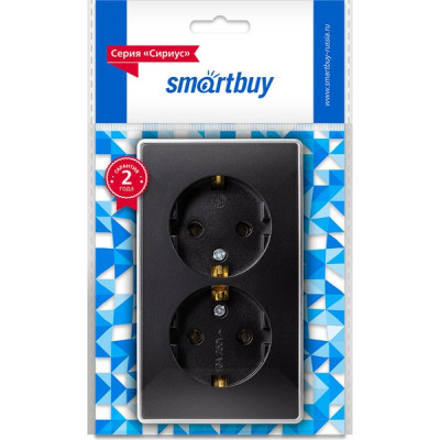 Розетка о/у 2x2P+E 16А, SmartBuy 