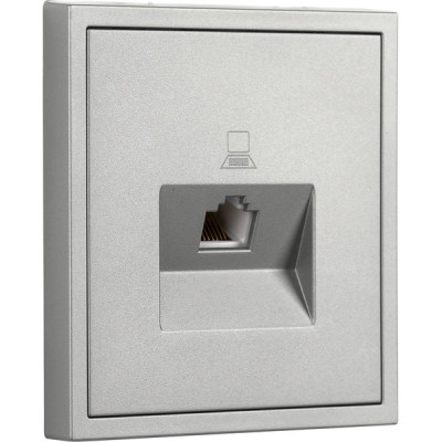 Розетка с/у компьютерная 1xRJ45, IP20, Smartbuy Капелла [SBE-09s-S1-RJ] серебро soft touch