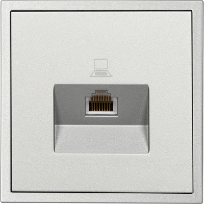 Розетка с/у компьютерная 1xRJ45, IP20, Smartbuy Капелла [SBE-09s-S1-RJ] серебро soft touch