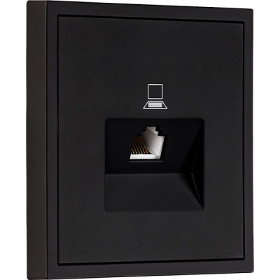 Розетка с/у компьютерная 1xRJ45, IP20, Smartbuy Капелла [SBE-09b-S1-RJ] черный soft touch