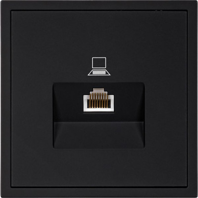Розетка с/у компьютерная 1xRJ45, IP20, Smartbuy Капелла [SBE-09b-S1-RJ] черный soft touch