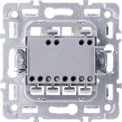 Выключатель с/у 2-кл 10А, IP20, с подсветкой, Smartbuy Капелла [SBE-09s-10-SW2-1] серебро soft touch