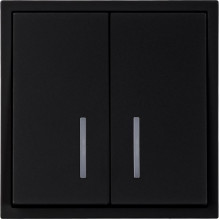 Выключатель с/у 2-кл 10А, IP20, с подсветкой, Smartbuy Капелла [SBE-09b-10-SW2-1] черный soft touch