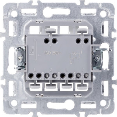 Выключатель с/у 2-кл 10А, IP20, с подсветкой, Smartbuy Капелла [SBE-09b-10-SW2-1] черный soft touch