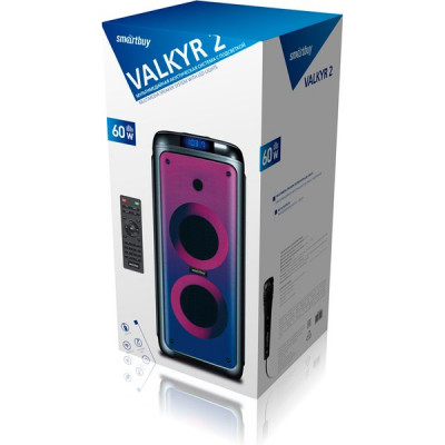 Колонка SmartBuy VALKYR 2, BT, MP3, FM-радио, микрофон, пульт ДУ, 60 Вт [SBS-5550]