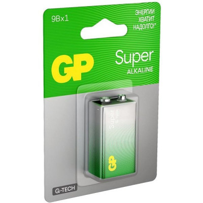 Батарейка GP 9V 6LR61 Super G-TECH Alkaline [BL1/10] [GP 1604AA21-5CRSBC1]