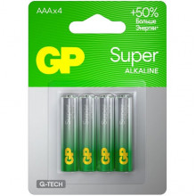 Батарейка GP AAA LR03 Super G-TECH Alkaline [BL4/40] [GP 24AA21-2CRSBC4]