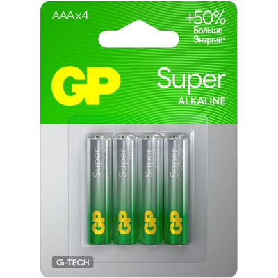 Батарейка GP AAA LR03 Super G-TECH Alkaline [BL4/40] [GP 24AA21-2CRSBC4]