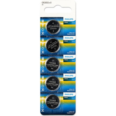 Батарейка Philips CR2032 Lithium [BL5/100] [PH CR2032/5BL]