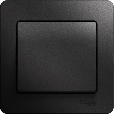 Выключатель с/у 1-кл 10А, IP20, в сборе, Schneider Electric Glossa [GSL000712][15] антрацит