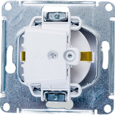 Розетка с/у 2P+E 16A, IP20, со шторками, Schneider Electric ATLASDESIGN [ATN000445][10] жемчуг