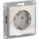 Розетка с/у 2P+E 16A, IP20, со шторками, Schneider Electric ATLASDESIGN [ATN000445][10] жемчуг