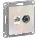 Розетка с/у TV+RJ45 кат.5e, IP20, Schneider Electric ATLASDESIGN [ATN000489][5] жемчуг