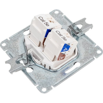 Розетка с/у компьютерная 2xRJ45, IP20, Schneider Electric ATLASDESIGN [ATN000485][5]жемчуг