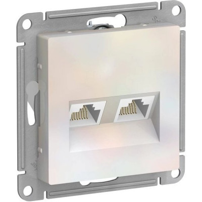 Розетка с/у компьютерная 2xRJ45, IP20, Schneider Electric ATLASDESIGN [ATN000485][5]жемчуг