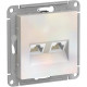 Розетка с/у компьютерная 2xRJ45, IP20, Schneider Electric ATLASDESIGN [ATN000485][5]жемчуг