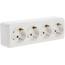 Розетка о/у 4x2P+E 16А, SmartBuy Юпитер [SBE-03w-16-S4-Z] белый
