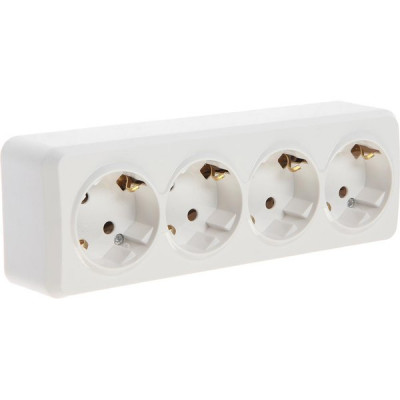 Розетка о/у 4x2P+E 16А, SmartBuy Юпитер [SBE-03w-16-S4-Z] белый
