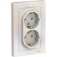 Розетка с/у 2x2P+Е 16A, IP20, в сборе, Schneider Electric ATLASDESIGN [ATN000424] жемчуг [6]