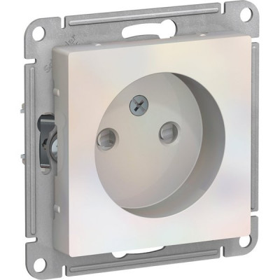 Розетка с/у 2P 16A, IP20, со шторками, Schneider Electric ATLASDESIGN [ATN000449][10] жемчуг
