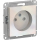 Розетка с/у 2P 16A, IP20, со шторками, Schneider Electric ATLASDESIGN [ATN000449][10] жемчуг