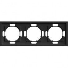 Рамка 3п, IP20, STEKKER Эмили [PFR00-5003-05] черный уголь soft touch