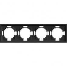 Рамка 4п, IP20, STEKKER Эмили [PFR00-5004-05] черный уголь soft touch