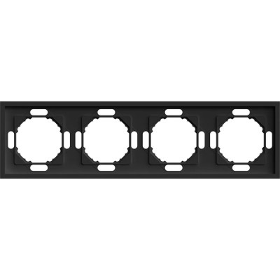 Рамка 4п, IP20, STEKKER Эмили [PFR00-5004-05] черный уголь soft touch