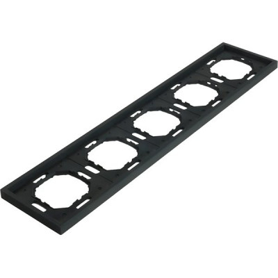 Рамка 5п, IP20, STEKKER Эмили [PFR00-5005-05][10] черный уголь soft touch