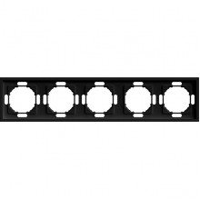 Рамка 5п, IP20, STEKKER Эмили [PFR00-5005-05][10] черный уголь soft touch