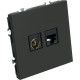 Розетка с/у TV + RJ45 IP20, STEKKER Эмили [RST00-5106-05][12] черный уголь soft touch