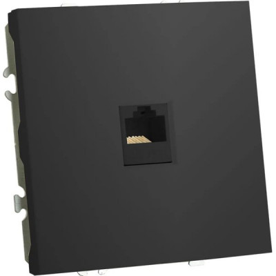 Розетка с/у компьютерная 1xRJ45, IP20, STEKKER Эмили [RST00-5117-05][12] черный уголь soft touch