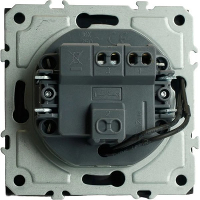 Выключатель с/у 1-кл 10А, IP20, с подсв., STEKKER Эмили [RSW10-5101-05][12] черный уголь soft touch