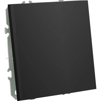 Выключатель с/у 1-кл 10А, IP20, STEKKER Эмили [RSW10-5103-05] черный уголь soft touch